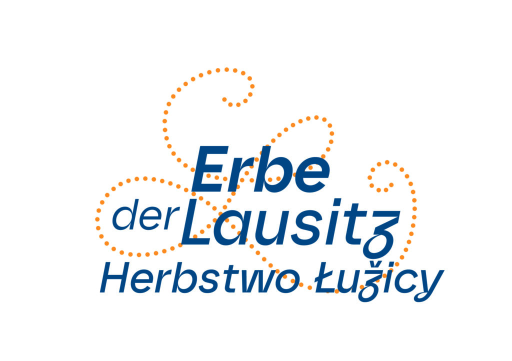 Logo Erbe der Lausitz mit gelben Punktlinien